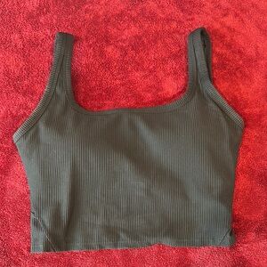 Black workout tank cropped